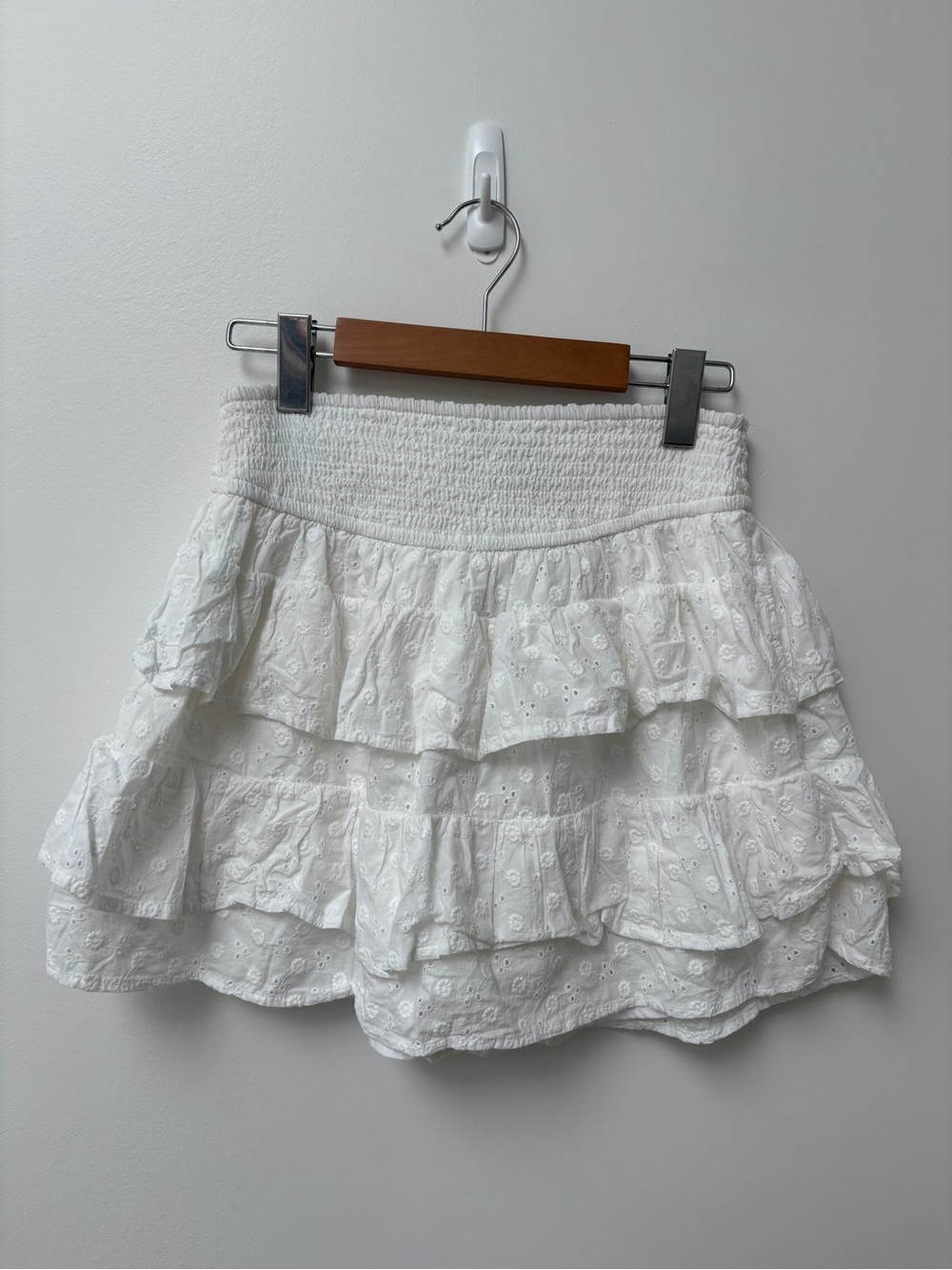 White Ruffle Mini Skirt